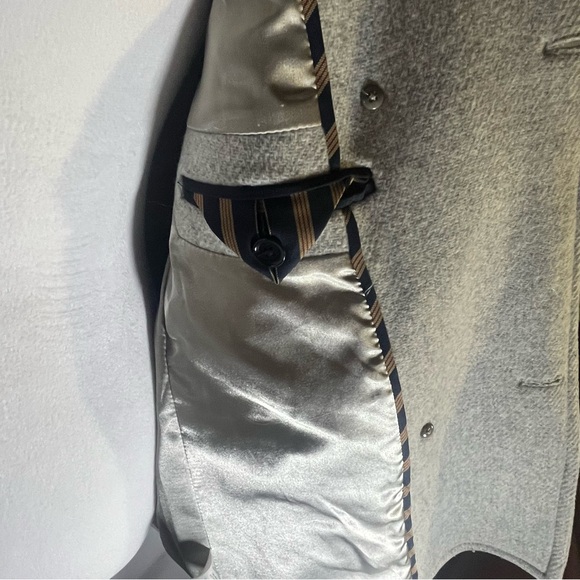 J. Crew Double Breasted Stadium Cloth by Nello Gori Pea Coat Light Gray Size 14 - Picture 11 of 11